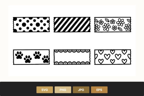 Black and White Washi Tape Strips: Graphics for Local Business Branding