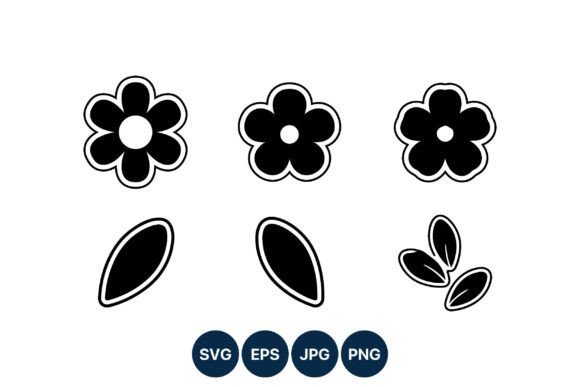 Black White Flower Leaf Icons: Premium Graphics & Illustrations