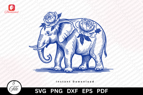 Botanical Elephant Graphics for Brand Illustrations