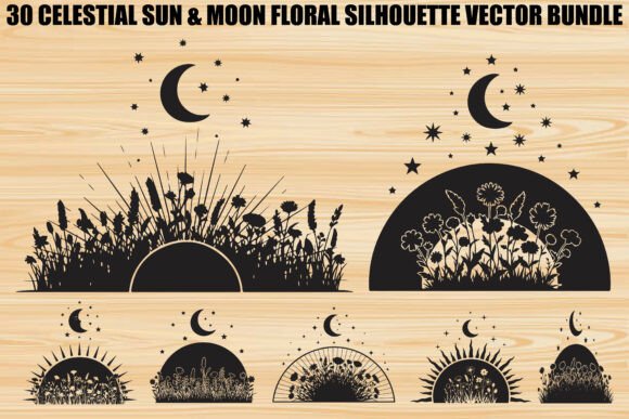 Celestial Sun Moon SVG Bundle: Graphics & Illustrations