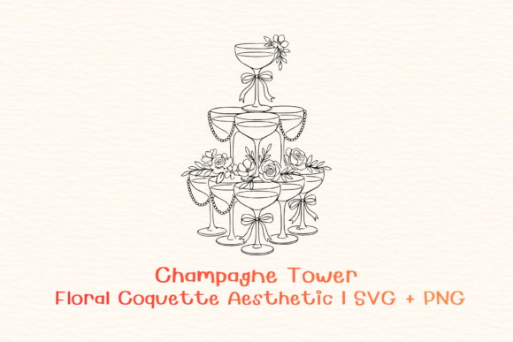 Champagne Tower SVG PNG: Elegant Graphics for Branding