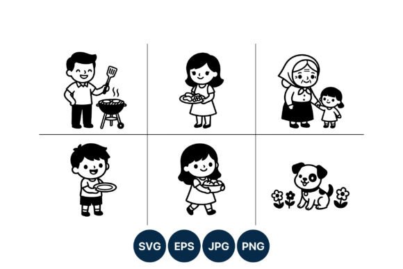 Children Cooking Vector Art: Graphics & Illustrations