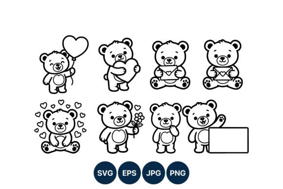 Cute Bears Graphics & Illustrations for Crafts