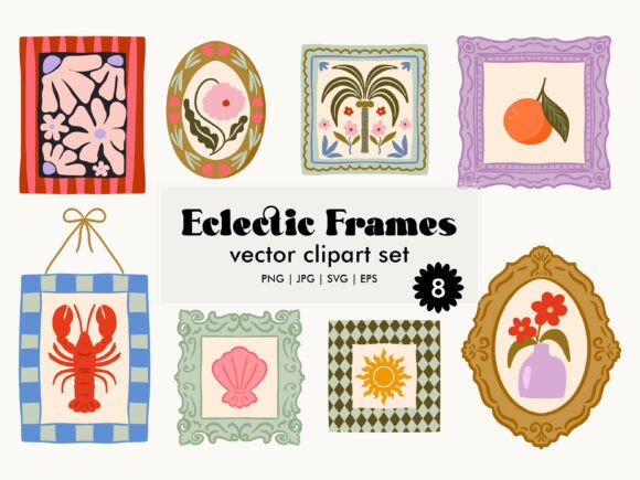 Eclectic Frames Vector Clipart Set: Graphics & Illustrations for Real Publishing