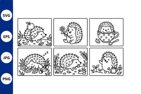 Hedgehog Garden Line Art Set: A Designer's Review