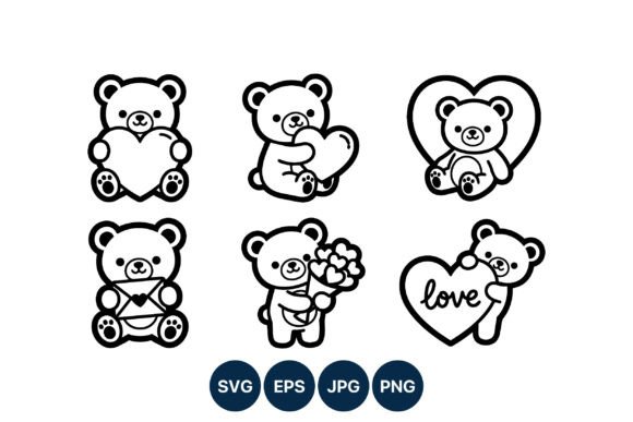 Teddy Bear Line Art: Cute Graphics & Illustrations
