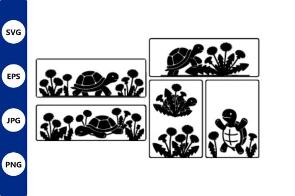 Turtle Line Art Meadow Vector: Graphics for Creative Publishing